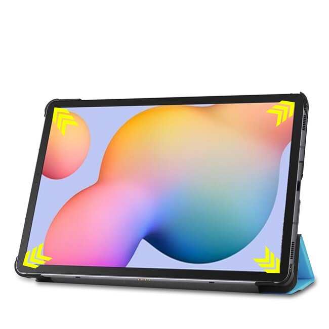 Case2go - Hoes voor de Samsung Galaxy Tab S6 Lite - Tri-Fold Book Case - Licht Blauw