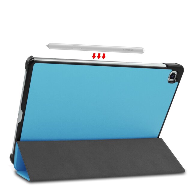 Case2go - Hoes voor de Samsung Galaxy Tab S6 Lite - Tri-Fold Book Case - Licht Blauw