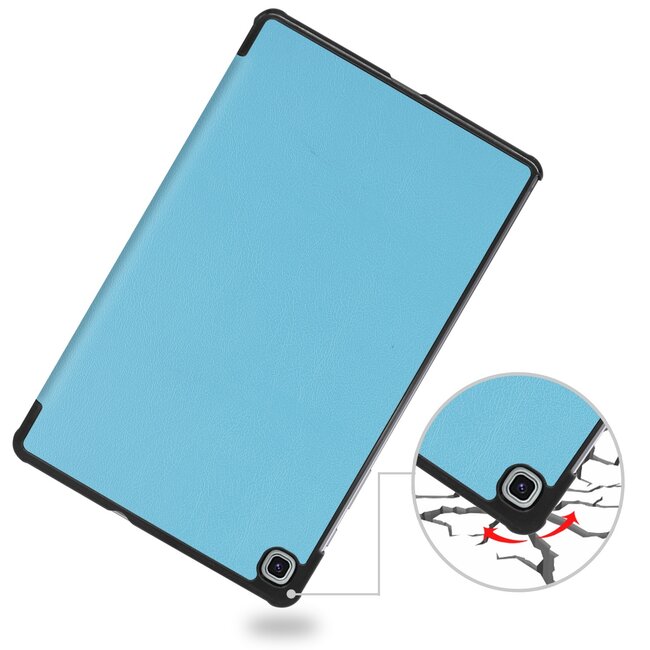Case2go - Hoes voor de Samsung Galaxy Tab S6 Lite - Tri-Fold Book Case - Licht Blauw