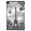 Case2go - Hoes voor de Samsung Galaxy Tab S6 Lite - Tri-Fold Book Case - Eiffeltoren