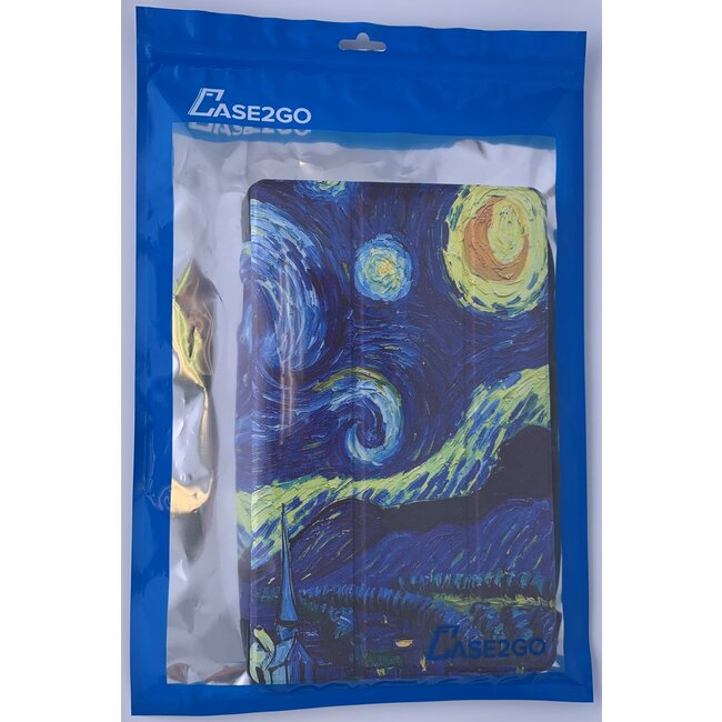 Case2go - Hoes voor de Samsung Galaxy Tab S6 Lite - Tri-Fold Book Case - Sterrenhemel