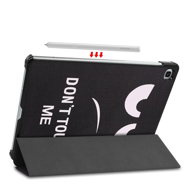 Case2go - Hoes voor de Samsung Galaxy Tab S6 Lite - Tri-Fold Book Case - Don't Touch Me