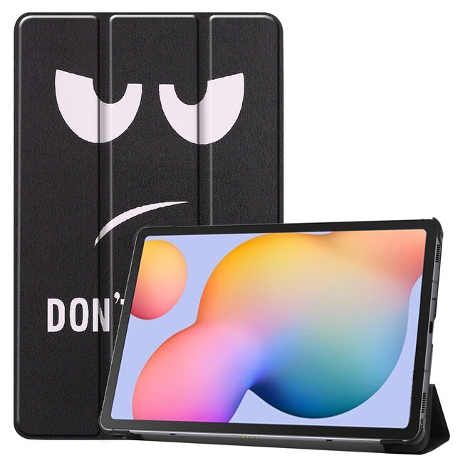 Case2go - Hoes voor de Samsung Galaxy Tab S6 Lite - Tri-Fold Book Case - Don't Touch Me