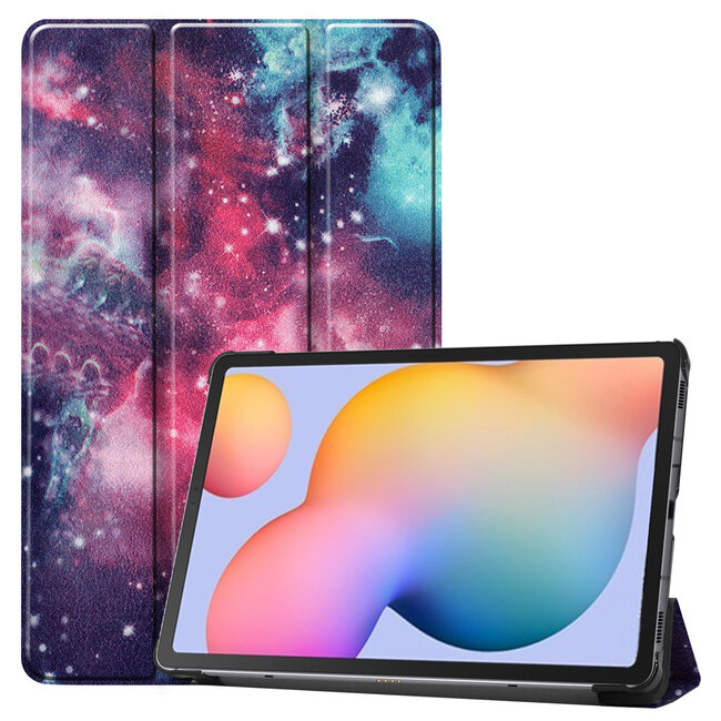 Case2go - Hoes voor de Samsung Galaxy Tab S6 Lite - Tri-Fold Book Case - Galaxy