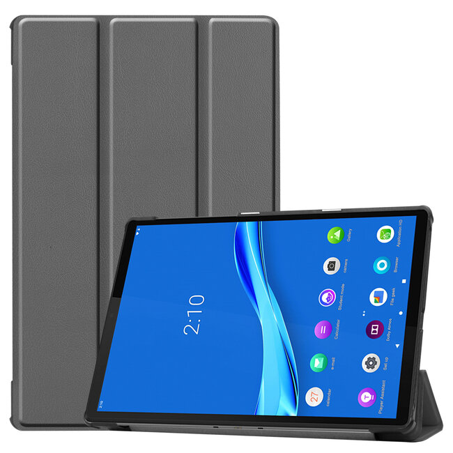 Case2go - Hoes voor de Lenovo Tab M10 Plus - Tri-Fold Book Case (TB-X606) - Grijs