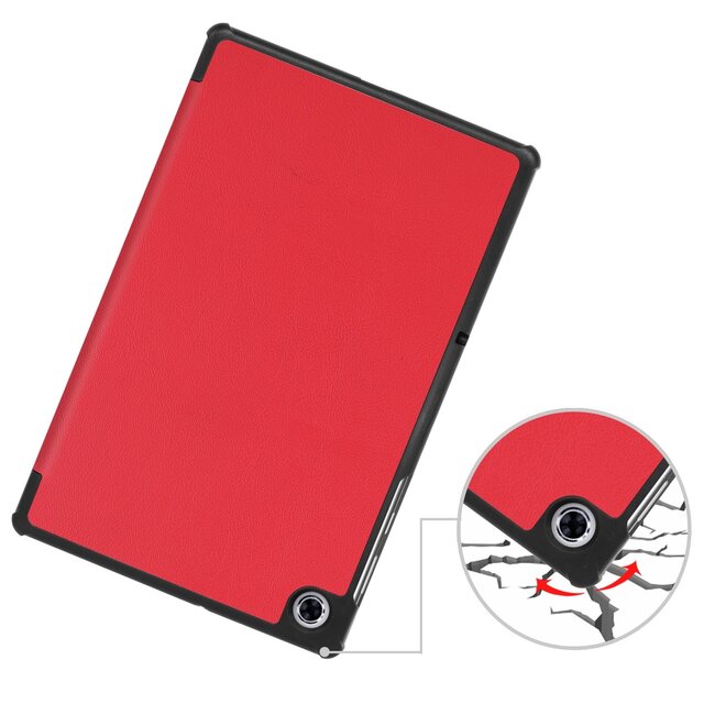Case2go - Hoes voor de Lenovo Tab M10 Plus - Tri-Fold Book Case (TB-X606) - Rood