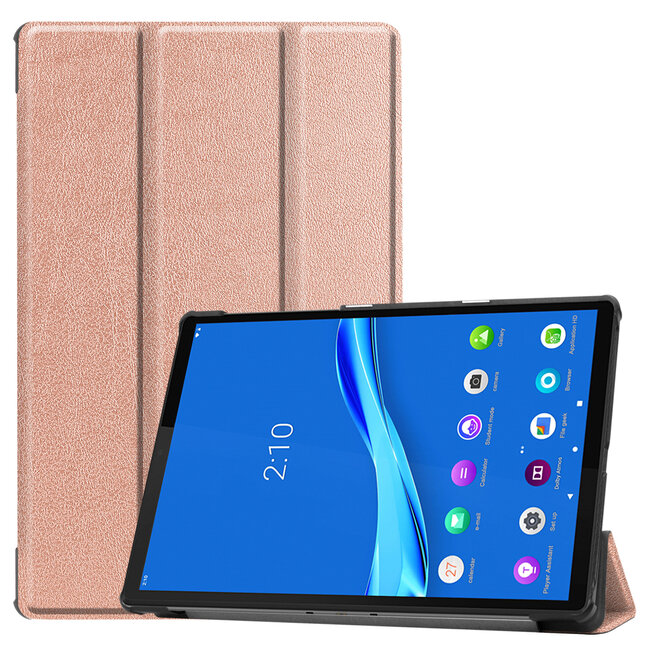 Case2go - Hoes voor de Lenovo Tab M10 Plus - Tri-Fold Book Case (TB-X606) - Rosé Goud