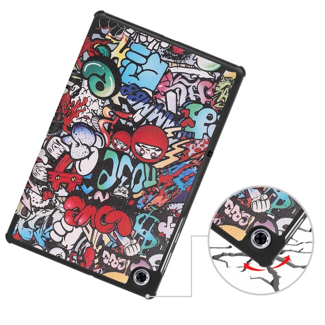 Case2go - Hoes voor de Lenovo Tab M10 Plus - Tri-Fold Book Case (TB-X606) - Graffiti