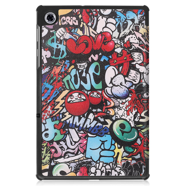 Case2go - Hoes voor de Lenovo Tab M10 Plus - Tri-Fold Book Case (TB-X606) - Graffiti
