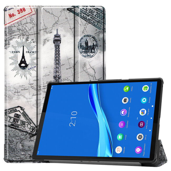 Case2go - Hoes voor de Lenovo Tab M10 Plus - Tri-Fold Book Case (TB-X606) - Eiffeltoren