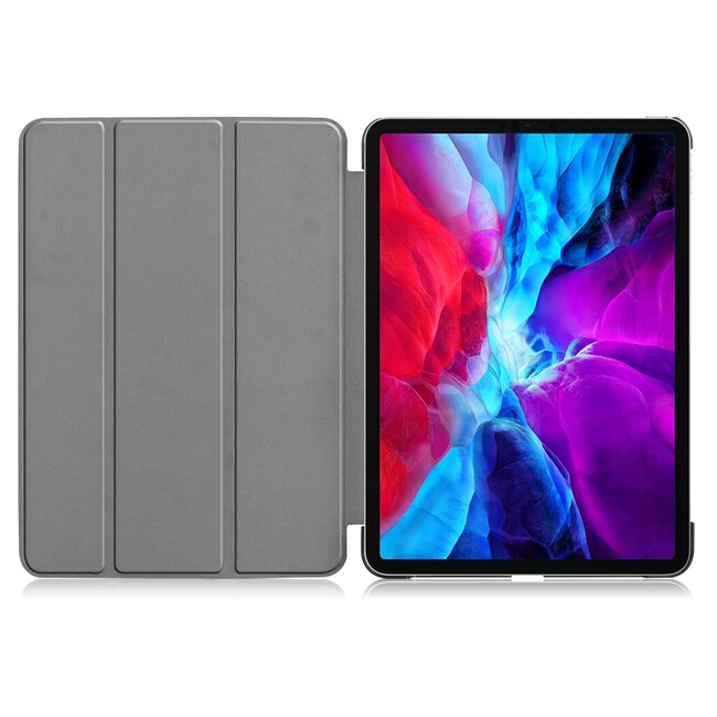 Case2go - Hoes voor de iPad Pro 12.9 (2020) - Tri-Fold Book Case - Zwart