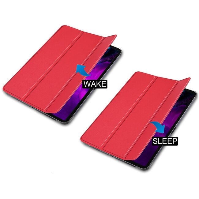 Case2go - Hoes voor de iPad Pro 12.9 (2020) - Tri-Fold Book Case - Rood
