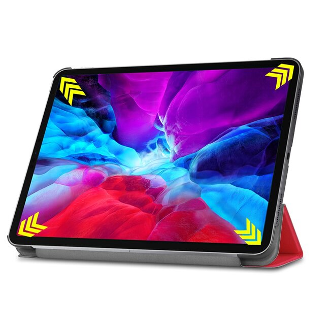 Case2go - Hoes voor de iPad Pro 12.9 (2020) - Tri-Fold Book Case - Rood