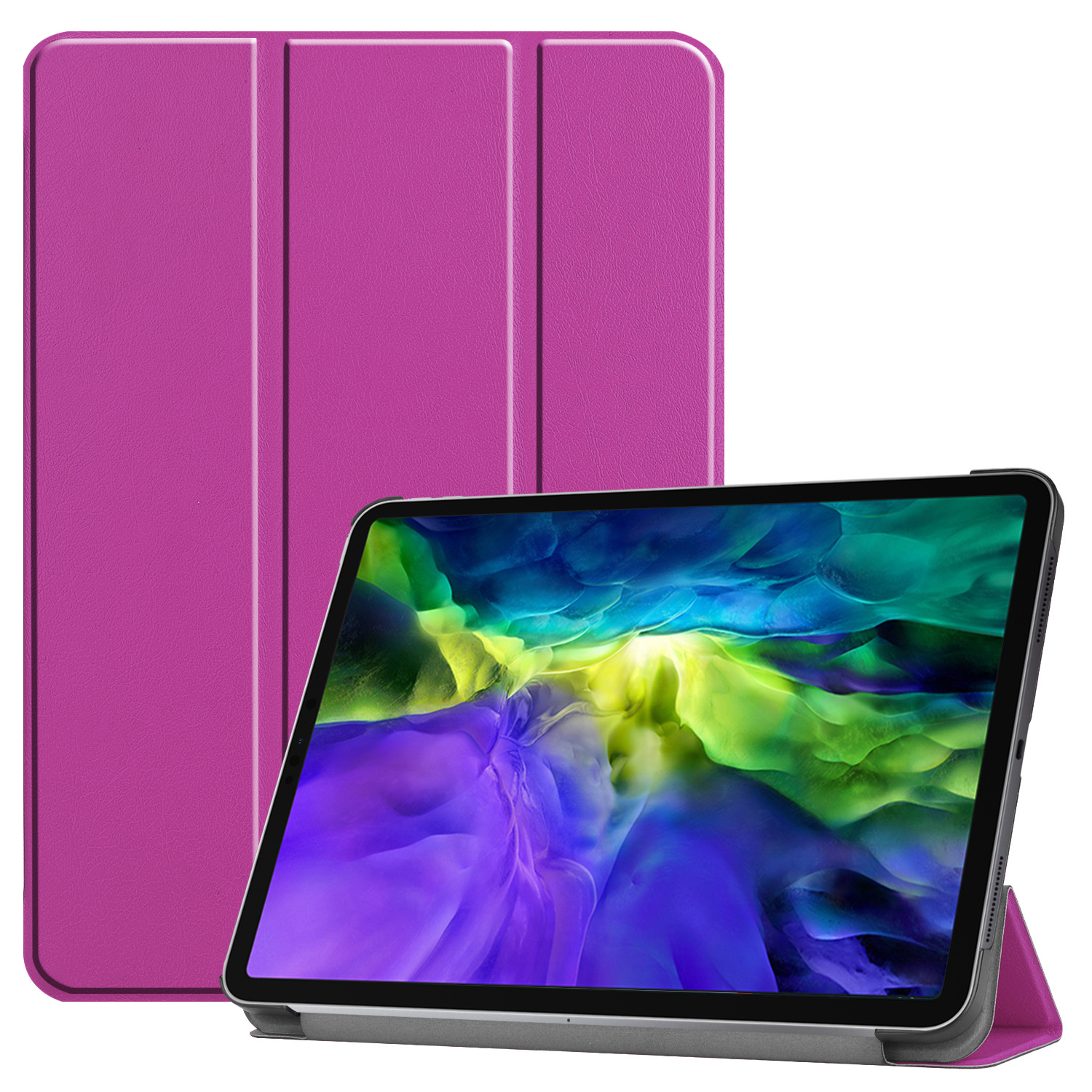 iPad Pro 11 (2020) hoes - Tri-Fold Book Case - Paars afbeelding