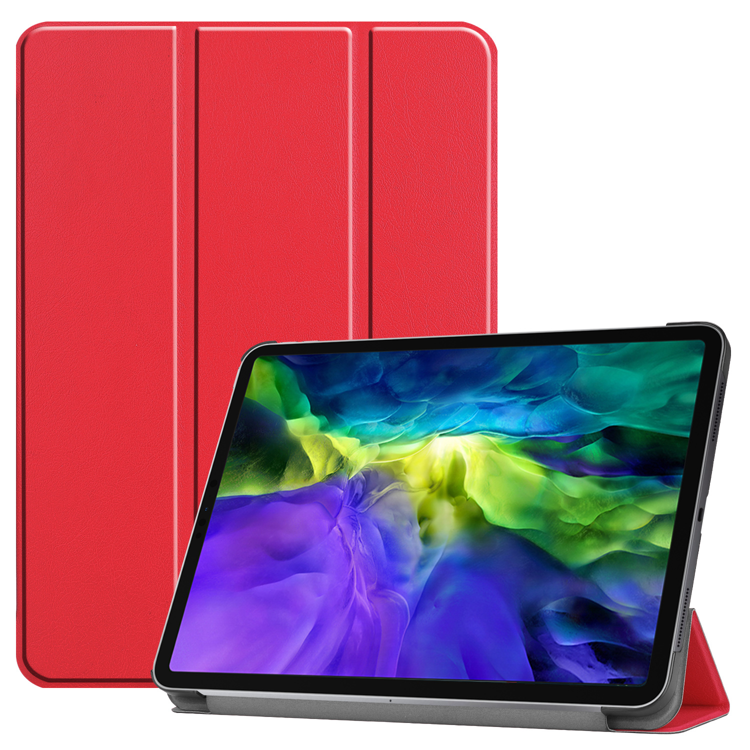 iPad Pro 11 (2020) hoes - Tri-Fold Book Case - Rood afbeelding