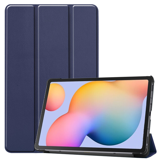 Case2go - Hoes voor de Samsung Galaxy Tab S6 Lite - Tri-Fold Book Case - Donker Blauw