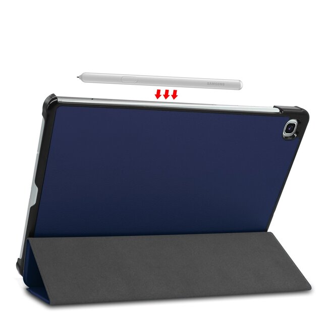 Case2go - Hoes voor de Samsung Galaxy Tab S6 Lite - Tri-Fold Book Case - Donker Blauw
