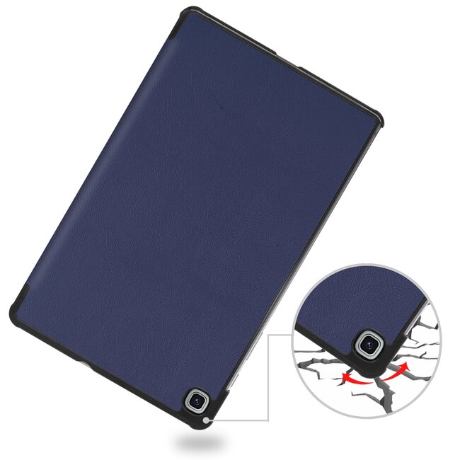 Case2go - Hoes voor de Samsung Galaxy Tab S6 Lite - Tri-Fold Book Case - Donker Blauw