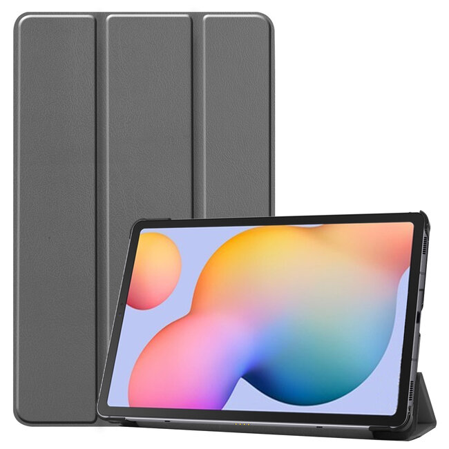 Case2go - Hoes voor de Samsung Galaxy Tab S6 Lite - Tri-Fold Book Case - Grijs