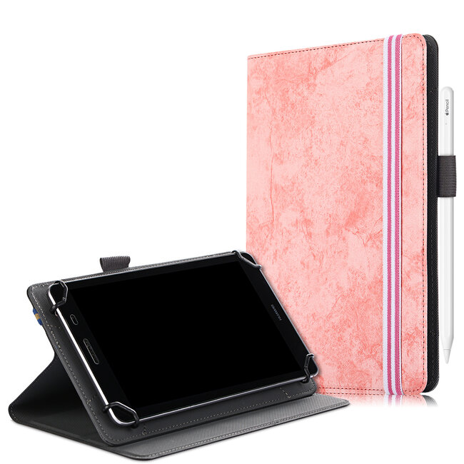 Case2go - Universele 7/8 inch tablet - Wallet Book Case - Roze