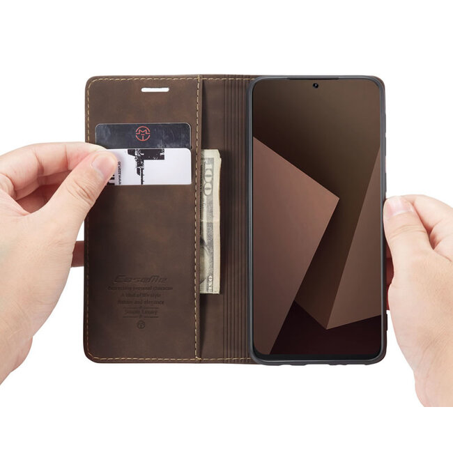 CaseMe - Samsung Galaxy S20 hoesje - Wallet Book Case - Magneetsluiting - Donker Bruin