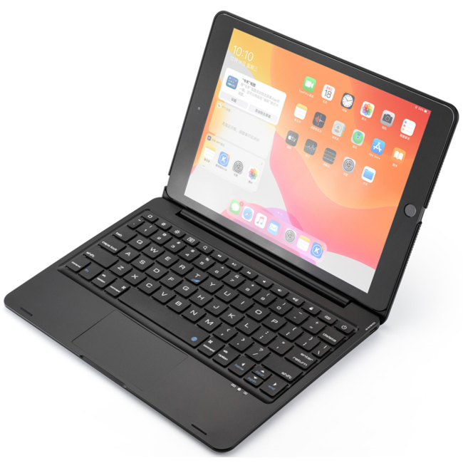 iPad 10.2 2019 / 2020 / 2021 case - Bluetooth Toetsenbord hoes - met Touchpad - Zwart