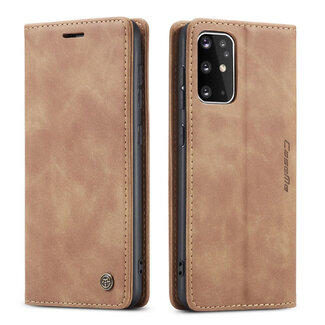 CaseMe CaseMe - Samsung Galaxy S20 Plus hoesje - Wallet Book Case - Magneetsluiting - Licht Bruin