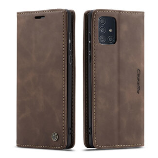 CaseMe CaseMe - Samsung Galaxy A71 hoesje - Wallet Book Case - Magneetsluiting - Donker Bruin