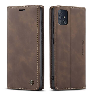 CaseMe CaseMe - Samsung Galaxy A51 hoesje - Wallet Book Case - Magneetsluiting - Donker Bruin