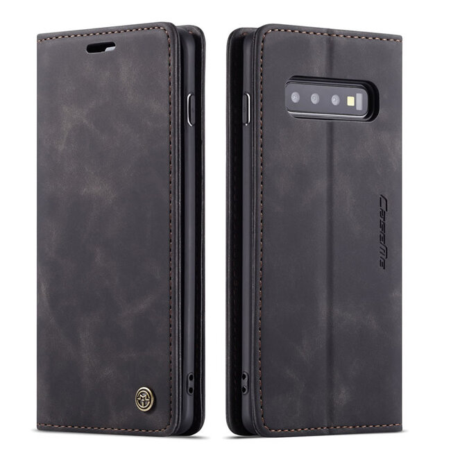CaseMe - Samsung Galaxy S10 Plus hoesje - Wallet Book Case - Magneetsluiting - Zwart
