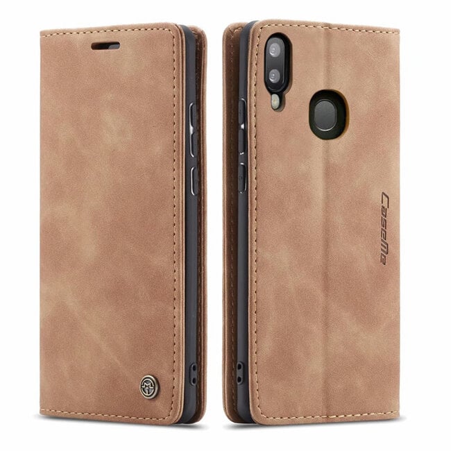 CaseMe - Samsung Galaxy A40 hoesje - Wallet Book Case - Magneetsluiting - Licht Bruin