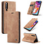 CaseMe - Samsung Galaxy A70 hoesje - Wallet Book Case - Magneetsluiting - Licht Bruin