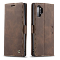 CaseMe - Samsung Galaxy Note 10 Plus hoesje - Wallet Book Case - Magneetsluiting - Donker Bruin