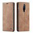 CaseMe CaseMe - OnePlus 8 hoesje - Wallet Book Case - Magneetsluiting - Licht Bruin