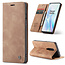 CaseMe - OnePlus 8 hoesje - Wallet Book Case - Magneetsluiting - Licht Bruin