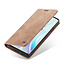 CaseMe - OnePlus 8 hoesje - Wallet Book Case - Magneetsluiting - Licht Bruin