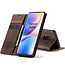 CaseMe - OnePlus 8 Pro hoesje - Wallet Book Case - Magneetsluiting - Donker Bruin