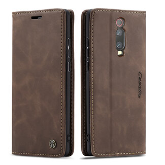 CaseMe CaseMe - Xiaomi Mi 9T hoesje - Wallet Book Case - Magneetsluiting - Donker Bruin