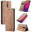 CaseMe - Xiaomi Mi 9T hoesje - Wallet Book Case - Magneetsluiting - Licht Bruin