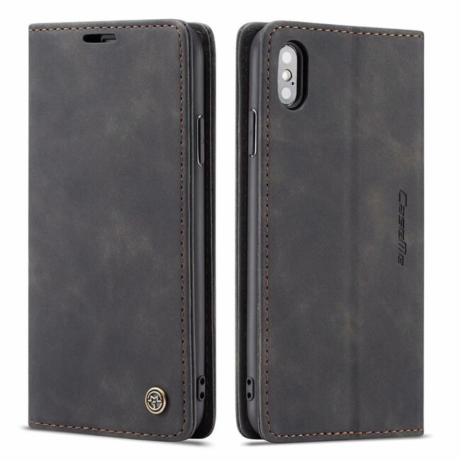 CaseMe - iPhone Xs Max hoesje - Wallet Book Case - Magneetsluiting - Zwart