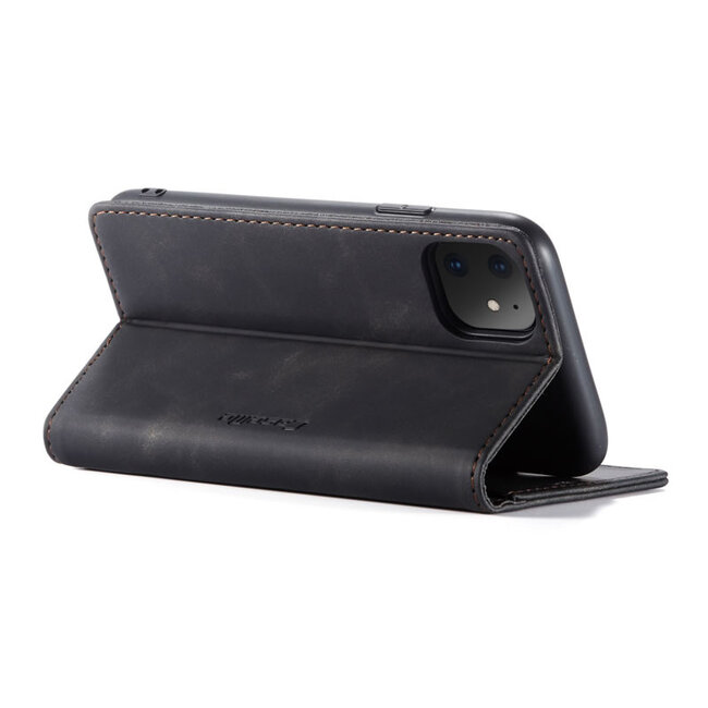 CaseMe - iPhone 11 hoesje - Wallet Book Case - Magneetsluiting - Zwart