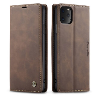 CaseMe CaseMe - iPhone 11 Pro hoesje - Wallet Book Case - Magneetsluiting - Donker Bruin