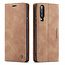 CaseMe CaseMe - Huawei P30 hoesje - Wallet Book Case - Magneetsluiting - Licht Bruin