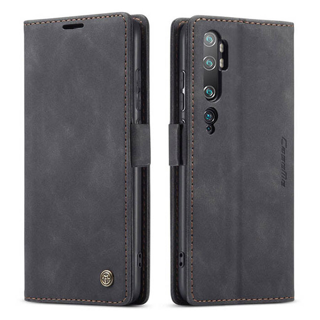 CaseMe - Xiaomi Mi Note 10 (Pro) hoesje - Wallet Book Case - Magneetsluiting - Zwart