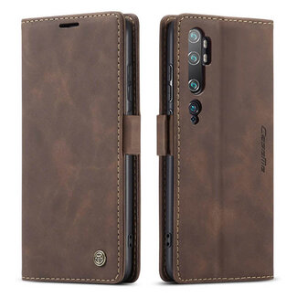 CaseMe CaseMe - Xiaomi Mi Note 10 (Pro) hoesje - Wallet Book Case - Magneetsluiting - Donker Bruin