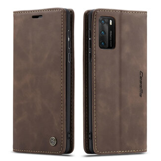 CaseMe CaseMe - Huawei P40 hoesje - Wallet Book Case - Magneetsluiting - Donker Bruin