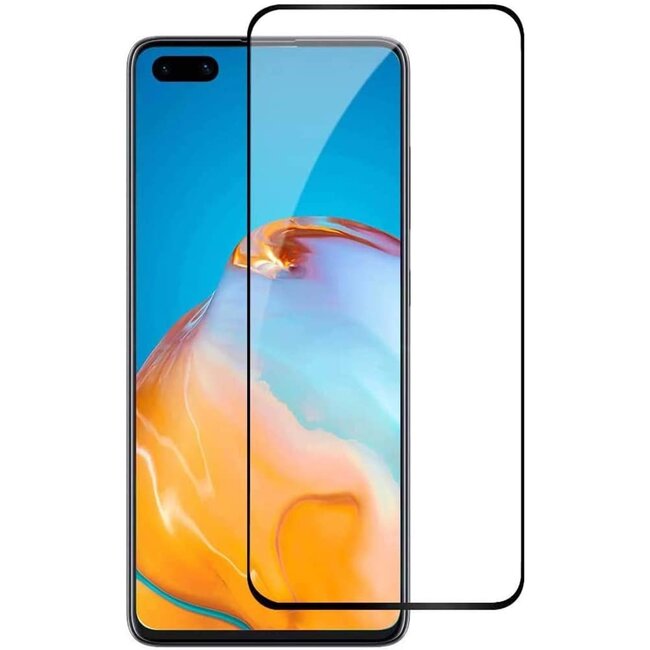 Huawei P40 Pro Screenprotector - Full Cover Screenprotector - Gehard Glas - Zwart