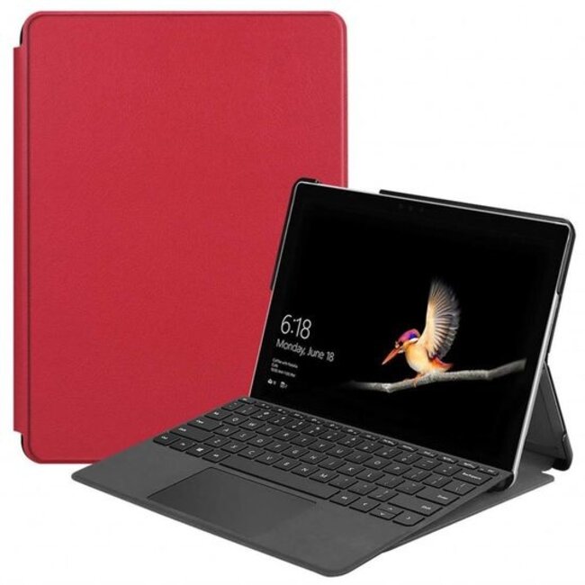 Case2go - Hoes voor de Microsoft Surface Go 2 - Tri-Fold Book Case - Rood