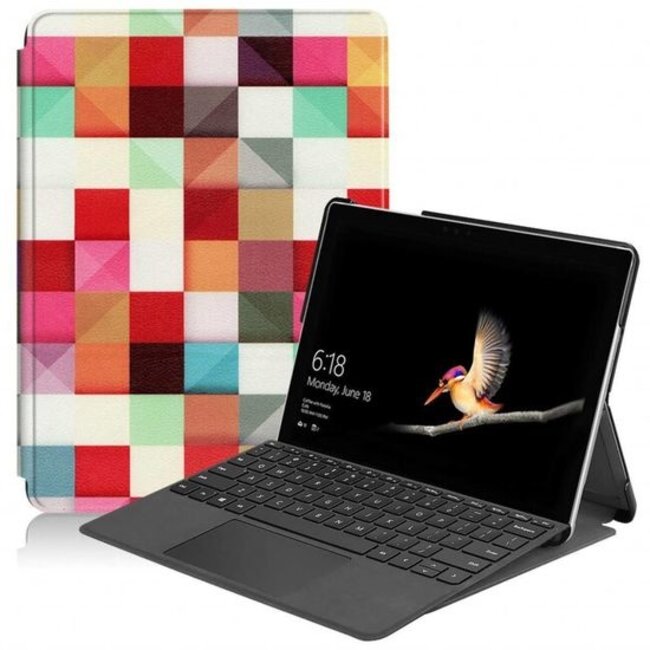 Case2go - Hoes voor de Microsoft Surface Go 2 - Tri-Fold Book Case - Blocks