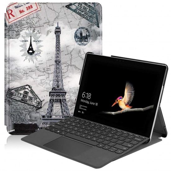 Microsoft Surface Go 2 hoes - Tri-Fold Book Case - Eiffel Tower afbeelding
